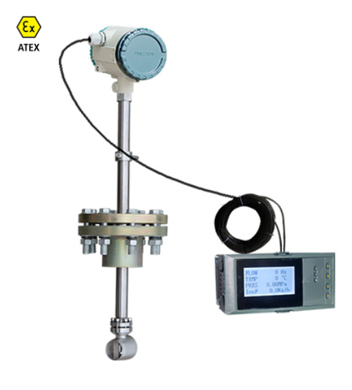 Insertion vortex flow meter